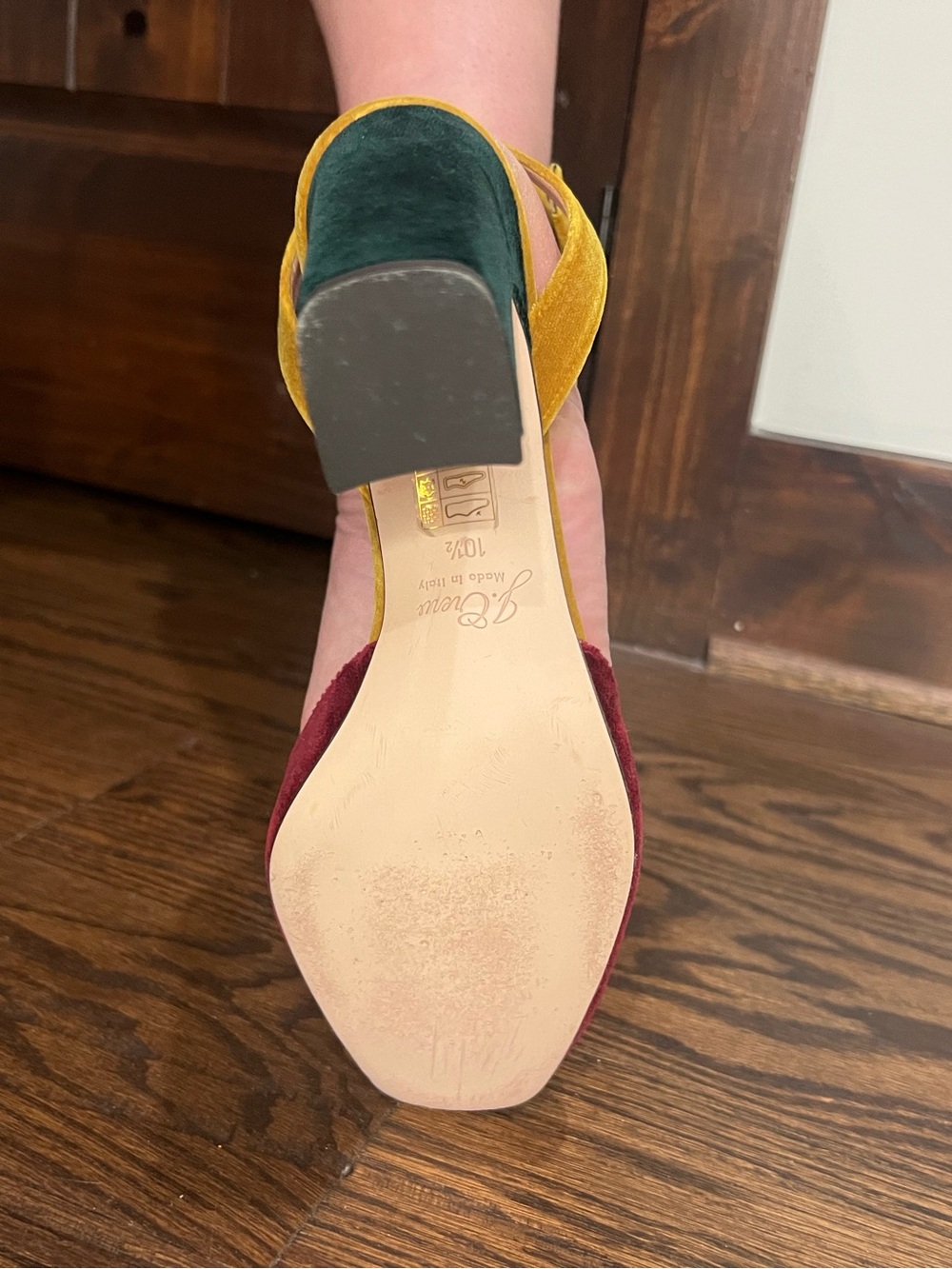 J Crew Harlow Multi Velvet Pumps - Burgundy Dark Green and Mustard 11 - Picture 12 of 12